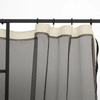 Outsunny Zanzariera per Gazebo Tende di Ricambio Universale con Cerniere, 302x207cm - Nero e Beige(m-9)