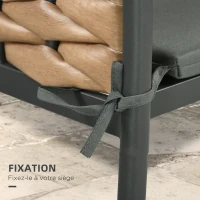 Outsunny Lot de 6 Coussins de chaise de jardin extérieur Rembourrage 3 cm Tissu Polyester dim. 42L x 42l cm Gris foncé(m-4)