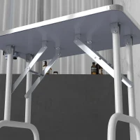 PawHut 32" Foldable Dog Grooming Table Pet Drying Beauty Table Adjustable Fixed Arm Rubber Top, Blue(m-9)