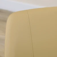 HOMCOM Lot de 4 chaises de salle à manger avec dossier assise en similicuir et piètement en acier 48 x 71 x 87 cm beige(m-8)