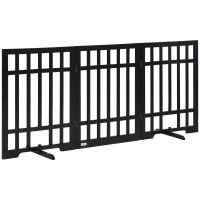 PawHut Barrera de Seguridad Plegable para Perros Valla para Mascotas para Escaleras y Puertas 181x35x76 cm Negro(m-1)