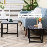 HOMCOM 3er Set Couchtisch Stapeltisch Beistelltisch Kaffeetisch Metallfuß MDF 3 Farben 55 x 40 x 45 cm/48 x 37 x 40 cm/41 x 34 x 35 cm(m-7)