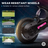HOMCOM 24V Electric Motorbike with Twist Grip Throttle, Music, Horn, 12" Pneumatic Tyres, 16km/h Max Speed - Pink(m-8)