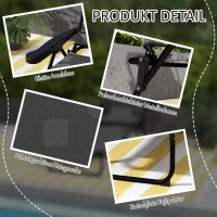 Outsunny Tuinligstoelen Relaxligstoel, Opvouwbaar, Weerbeständig, 194 cm x 72 cm x 31 cm, Zwart + Grijs(m-7)