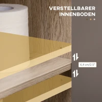 HOMCOM Waschbeckenunterschrank, Badezimmerschrank mit 2 Türen, Waschtischunterschrank, Braun + Grau(m-5)