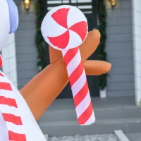HOMCOM Pupazzo di Neve Gonfiabile 240cm, Decorazione Natalizia per Esterno con Luci a LED in Poliestere Impermeabile IP44(m-8)