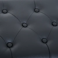 HOMCOM Banc de piano, banc de clavier réglable en hauteur en bois massif, tabouret piano avec compartiment caché, siège rembourré polyuréthane à 10 boutons, stable et antidérapant, charge 200kg, noir(m-8)