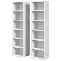 HOMCOM Set of Two 102 CD Storage Units - High Gloss White(m-11)