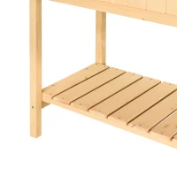 Outsunny Hochbeet 6 Fächer Pflanztisch Blumenkasten Tannenholz 1 Ablage + Abfluss(m-9)