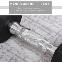 HOMCOM Juego de Mancuernas de 2x4 kg con Barra de Conexión Metálica y Cabeza Hexagonal para Entrenamiento en Casa Negro y Plata(m-4)
