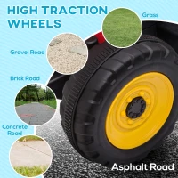 HOMCOM Ride On Tractor, Battery Powered Electric Car, with Detachable Trailer, Remote Control, Music - Red(m-7)