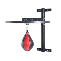 HOMCOM Speedball Platform Punch Bag Frame, Wall Mounted Swivel Bracket MMA Exercise Training Workout w/Ball(m-11)