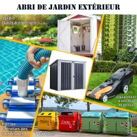 Outsunny Abri de jardin - remise pour outils - abri de poubelle jardin - 2 portes verrouillables - dim. 158L x 100l x 135H cm - tôle d'acier noir blanc(m-5)
