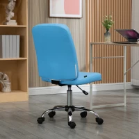 Vinsetto Silla de Oficina sin Brazos Silla de Escritorio Giratorio de Piel Sintética con Altura Ajustable 45x59x90-100 cm Azul(m-8)