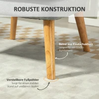 HOMCOM Gepolsterter Loungesessel in Leinenoptik, Armlehne, Holzbeine, für Wohnzimmer, Schlafzimmer, Hellgrau(m-5)