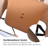 HOMCOM 100 L Wäschekorb aus Bambus, mit Deckel und herausnehmbarem Innenfutter, faltbarer Kleiderkorb, wasserabweisend, Grau(m-6)