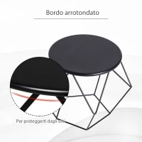HOMCOM Tavolino da Caffè Salotto Design Nordico Minimalista Geometrico Ampio Piano, Acciaio, 54x54x44cm(m-5)