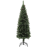 HOMCOM Árbol de Navidad Artificial 150 cm con 395 Ramas 30 Piñas y Soporte de Metal Árbol Navideño para Salón Interior Verde