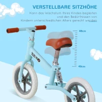 HOMCOM Kinder Laufrad, Lauflernrad mit Stoßdämpfer, Balance Bike, Kinderrad, 2-5 Jahre, Sitzhöhenverstellbar, PP, Blau, 85 x 36 x 54 cm(m-7)