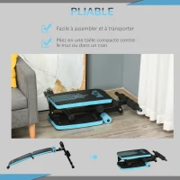 Banc de musculation pliable hauteur réglable 4 positions bleu noir(m-5)