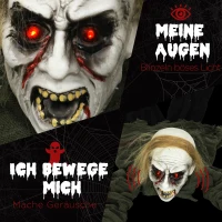 HOMCOM Halloweendekoration, kriechender Zombie, aktiviert durch Berührung/Geräusche, leuchtende Augen(m-5)