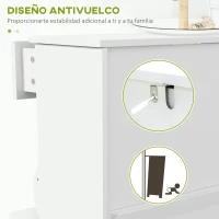 HOMCOM Mueble Zapatero Blanco Zapatero Estrecho con 2 Puertas Abatibles y 1 Cajón para 8 Pares de Zapatos 60x23,5x98,5 cm(m-7)