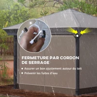 Outsunny Housse bâche de protection transparente en PVC pour auvent de pergola gazebo 3 x 3 m(m-5)