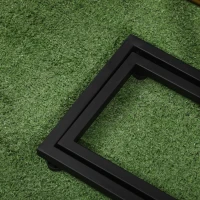 Outsunny Juego de 2 Mesas Auxiliares de Jardín Apilables en Forma de C con Marco de Metal 40x30x60 cm 35x24,5x52 cm Marrón Claro(m-9)