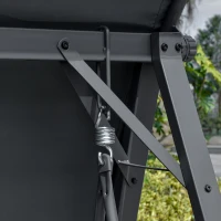 Outsunny 2 Seater Garden Swing Seat Swing Chair, Outdoor Canopy Swing Bench with Adjustable Shade, Metal Frame and Texteline Seat, Dark Grey(m-8)