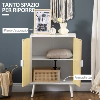 HOMCOM Credenza Moderna in Legno, Mobiletto Multiuso con Ripiani per Soggiorno, Camera o Ingresso con 2 Antine e Mensola Regolabile, 60x40x80cm(m-4)