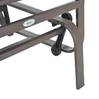 Outsunny Schaukelstuhl Garten Gartenstuhl Relaxstuhl Gartenschaukel Garten Metall Schaukel Stuhl für Garten Terrasse Balkon Texteline Grau+Braun 60 x 78 x 105 cm(m-9)