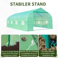 Outsunny Folien Gewächshaus Foliengewächshaus Treibhaus Frühbeet Pflanzenhaus Tomatenhaus Giebeldach 595 × 300B × 200H cm(m-5)