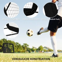 HOMCOM Rebounder für Fußball, 128 x 118 cm Prellwand mit Schutzkante Heringen, verstellbar in 5 Stufen, tragbares Rebound, Fußballtor für Jugendliche, Rückprallwand für Fußball Training, Schwarz(m-6)