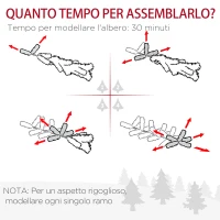 HOMCOM Albero di Natale Slim Artificiale 180 cm con Rami Realistici, Albero di Natale Innevato Alto e Stretto con Base Pieghevole, Verde(m-5)