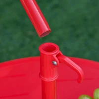 Outsunny Ensemble Salon de Jardin Enfant 4 pcs Design Coccinelle - Table Ronde + 2 chaises Pliables + Parasol - métal époxy Oxford Rouge(m-11)