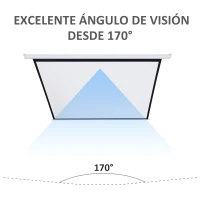 HOMCOM Pantalla Proyector Eléctrica Portátil Universal 100 Pulgadas Pantalla para Proyección Motorizada 4:3 con Control Remoto Cine en Casa Presentaciones Colgada de Pared(m-6)
