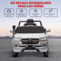 AIYAPLAY Coche Eléctrico para Niños de +3 Años Toyota LAND CRUISER con Batería 12V Mando a Distancia y Música MP3 Gris(m-8)