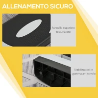 HOMCOM Stepper da Aerobica Regolabile in Altezza 10-15-20 cm Antiscivolo, Nero e Grigio(m-6)