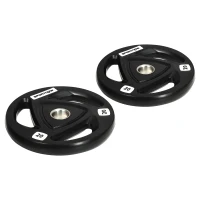 SPORTNOW Set di 2 Dischi Pesi da 20kg in Acciaio con Rivestimento in Gomma per Bilanciere(m-1)