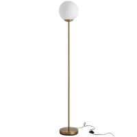 HOMCOM Stehlampe für Wohnzimmer, Standleuchte, Stehlampe, Metall mit Glas, Golden, 25 x 25 x 171 cm(m-10)