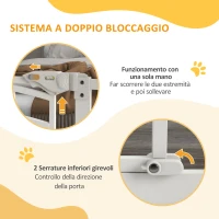 PawHut Cancellino per Cani taglia Piccola e Media con Chiusura Automatica, in Acciaio e PA, 74-100x76 cm, Bianco(m-5)