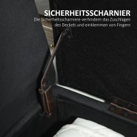 HOMCOM Sitzbank mit Stauraum und Armlehnen, Truhenbank, samtartiges Polyester, Kautschukholz, Dunkelgrau, 107 x 42 x 65 cm(m-7)