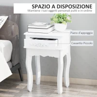 HOMCOM Comodino Tavolino Moderno con Cassetto Mobiletto Multiuso in Legno(m-4)
