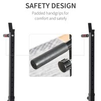 HOMCOM Barbell Rack, Width and Height Adjustable Dip Stand, Bench Press Rack for Home Gym Weight Lifting Fitness Workout, Max Load 150kg(m-4)