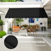 Outsunny 3x1.5m  Adjustable Outdoor Aluminium Frame Awning Black(m-4)