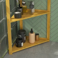 HOMCOM Meuble étagère de rangement 4 niveaux sur pieds en bambou - étagère salle de bain - dim. 37L x 34l x 79,5H cm(m-9)