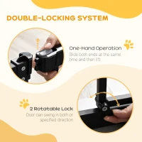 PawHut Pressure Fit Dog Stair Gate No Drilling Safety Gate Auto Close for Doorways, Hallways, 74-80cm Adjustable, 94cm Tall, Black(m-4)