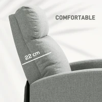 HOMCOM 135° Push Back Recliner Armchair, with Footrest - Grey(m-5)