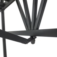 Outsunny Panchina da Giardino da 2 Posti con Pergolato, in Metallo, 115 x 59 x 203 cm, Nero(m-8)