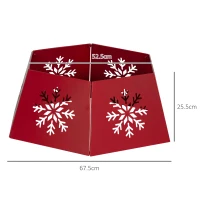 HOMCOM Christmas Tree Collar, Hexagon Christmas Tree Base Cover with Hollow Snowflake Patterns, Xmas Decoration for Party, Holiday, Home, Red(m-3)